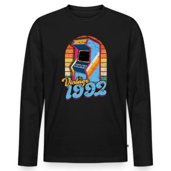 Retro Gamer Jeux vidéo Arcade Gaming Pinball Spike - T-shirt manches longues Premium bio Homme - noir - Devant - Nico (187cm)