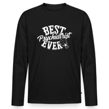 psychiatrist gift therapy gift idea psycholo - Men's Premium Organic Long Sleeve Shirt - black - Front - Nico (187cm)