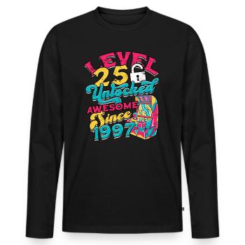 Retro Gamer Video Games Arcade Gaming Pinball Spike - Men's Premium Organic Long Sleeve Shirt - black - Front - Nico (187cm)