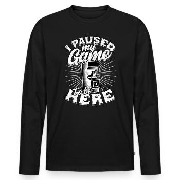 Retro Gamer Video Games Arcade Gaming Pinball Spike - Men's Premium Organic Long Sleeve Shirt - black - Front - Nico (187cm)