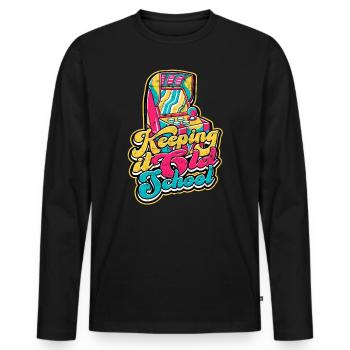 Retro Gamer Video Games Arcade Gaming Pinball Spike - Men's Premium Organic Long Sleeve Shirt - black - Front - Nico (187cm)