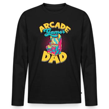 Retro Gamer Jeux vidéo Arcade Gaming Pinball Spike - T-shirt manches longues Premium bio Homme - noir - Devant - Nico (187cm)