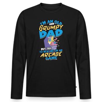 Retro Gamer Video Games Arcade Gaming Pinball Spike - Men's Premium Organic Long Sleeve Shirt - black - Front - Nico (187cm)