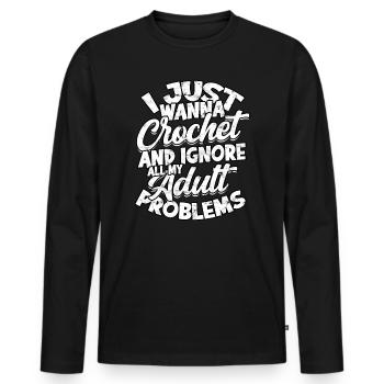 erwachsen humor erwachsene geschenk geburtstag ges - Männer Premium Bio Langarmshirt - Schwarz - Vorne - Nico (187cm)