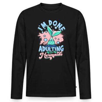 adulte humour adulte cadeau anniversaire ges - T-shirt manches longues Premium bio Homme - noir - Devant - Nico (187cm)