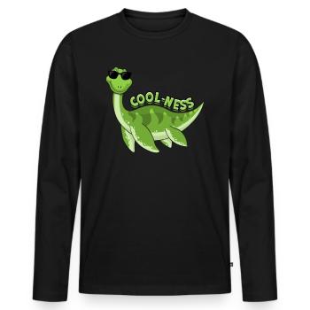 lochlochlochness geschenkidee geschenk - Männer Premium Bio Langarmshirt - Schwarz - Vorne - Nico (187cm)