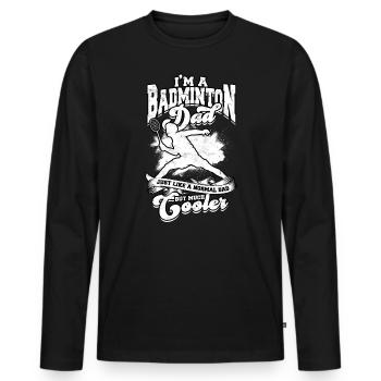 Badminton Père Joueur sportif Spike - T-shirt manches longues Premium bio Homme - noir - Devant - Nico (187cm)