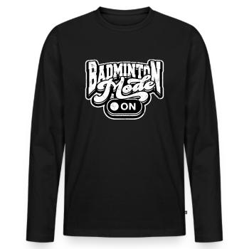 Badminton -Modus OnSpiking Sport Player Spike - Männer Premium Bio Langarmshirt - Schwarz - Vorne - Nico (187cm)