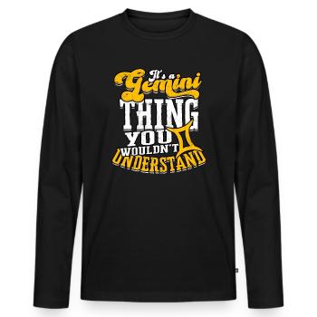 Gemini Nutrition Valeurs Vierges Can Astrologie du zodiaque - T-shirt manches longues Premium bio Homme - noir - Devant - Nico (187cm)