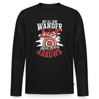 Bogenschießen Pfeil Hunter Bögen Jagd Bogenschütze - Männer Premium Bio Langarmshirt - Schwarz - Vorne - Nico (187cm)