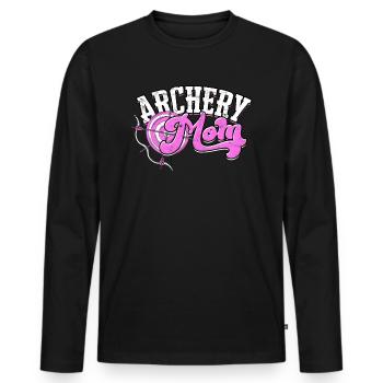 Archery Arrow Hunter Bow Hunting Archer - Men's Premium Organic Long Sleeve Shirt - black - Front - Nico (187cm)