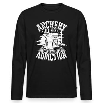 Archery Arrow Hunter Bow Hunting Archer - Men's Premium Organic Long Sleeve Shirt - black - Front - Nico (187cm)