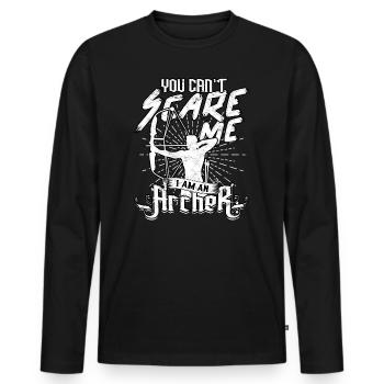Archery Arrow Hunter Bow Hunting Archer - Men's Premium Organic Long Sleeve Shirt - black - Front - Nico (187cm)