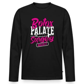 Lip Surgery Fillers Botox Injector - Men's Premium Organic Long Sleeve Shirt - black - Front - Nico (187cm)