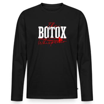 Lip Surgery Fillers Botox Injector - Men's Premium Organic Long Sleeve Shirt - black - Front - Nico (187cm)