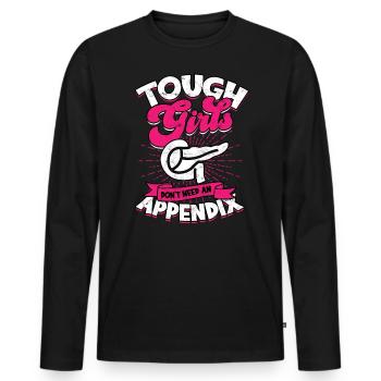Anhang Operation Appendektomie Entfernung - Männer Premium Bio Langarmshirt - Schwarz - Vorne - Nico (187cm)