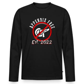 Anhang Operation Appendektomie Entfernung - Männer Premium Bio Langarmshirt - Schwarz - Vorne - Nico (187cm)