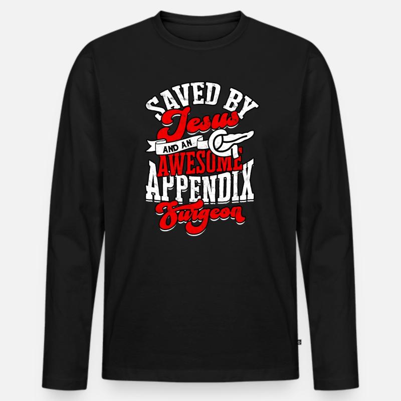 Anhang Operation Appendektomie Entfernung - Männer Premium Bio Langarmshirt - Schwarz