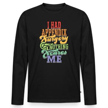 Anhang Operation Appendektomie Entfernung - Männer Premium Bio Langarmshirt - Schwarz - Vorne - Nico (187cm)