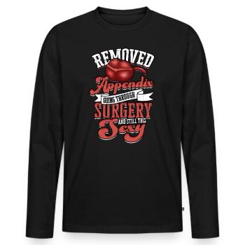 Appendix Operation Appendectomy Removal - Men's Premium Organic Long Sleeve Shirt - black - Front - Nico (187cm)