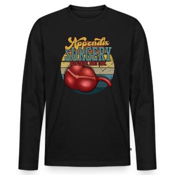 Anhang Operation Appendektomie Entfernung - Männer Premium Bio Langarmshirt - Schwarz - Vorne - Nico (187cm)