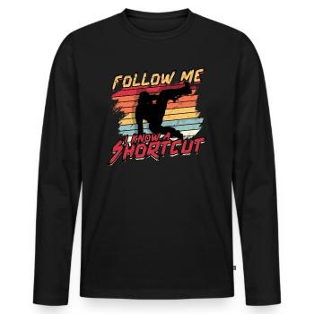 Parkour Freerunning Runner Back Flip Jumping - Men's Premium Organic Long Sleeve Shirt - black - Front - Nico (187cm)