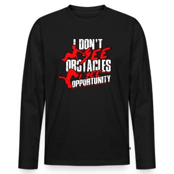 Parkour Freerunning Runner Back Flip Jumping - Men's Premium Organic Long Sleeve Shirt - black - Front - Nico (187cm)