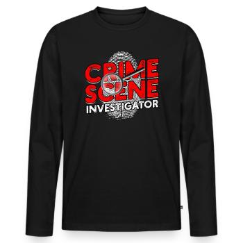 Forensic Science Detective True Crime Investigator - Men's Premium Organic Long Sleeve Shirt - black - Front - Nico (187cm)