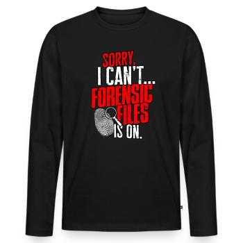 Détective en sciences judiciaires Enquêteur sur les crimes véridiques - T-shirt manches longues Premium bio Homme - noir - Devant - Nico (187cm)
