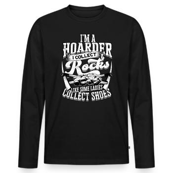 Rockhounder Rockhounding Géologue Rockhound Rockhound - T-shirt manches longues Premium bio Homme - noir - Devant - Nico (187cm)