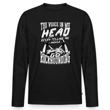 Rockhounder Rockhounding Géologue Rockhound Rockhound - T-shirt manches longues Premium bio Homme - noir - Devant - Nico (187cm)