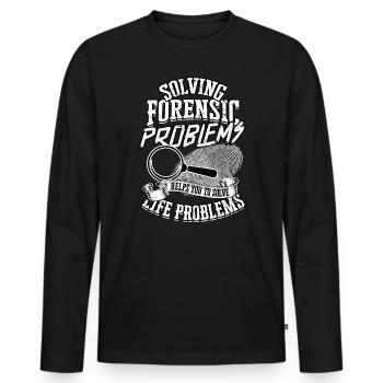 Forensische Probleme lösen Polizei forensischer - Männer Premium Bio Langarmshirt - Schwarz - Vorne - Nico (187cm)