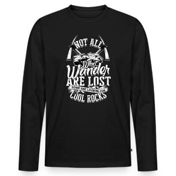 Rockhounder Rockhounding Géologue Rockhound Rockhound - T-shirt manches longues Premium bio Homme - noir - Devant - Nico (187cm)