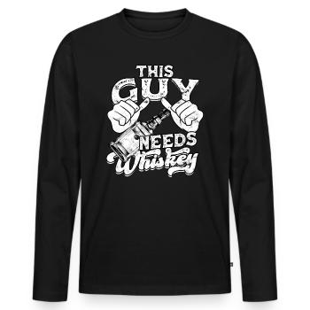 Irish Whisky Scotch Drinker Drinking Alcohol - Men's Premium Organic Long Sleeve Shirt - black - Front - Nico (187cm)
