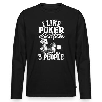 Irish Whisky Scotch Trinker Alkohol trinken - Männer Premium Bio Langarmshirt - Schwarz - Vorne - Nico (187cm)