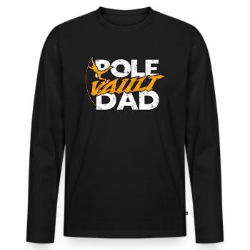 Pole Viertel und Feldstabhochsprung - Männer Premium Bio Langarmshirt - Schwarz - Vorne - Nico (187cm)