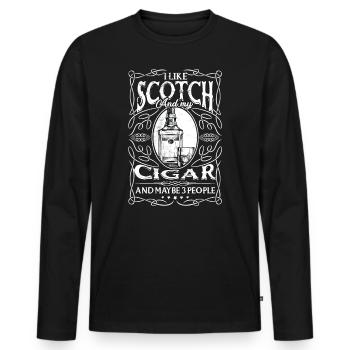 Irish Whisky Scotch Trinker Alkohol trinken - Männer Premium Bio Langarmshirt - Schwarz - Vorne - Nico (187cm)