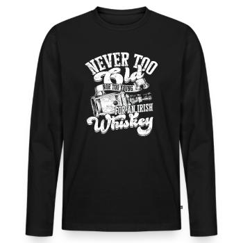 Irish Whisky Scotch Trinker Alkohol trinken - Männer Premium Bio Langarmshirt - Schwarz - Vorne - Nico (187cm)