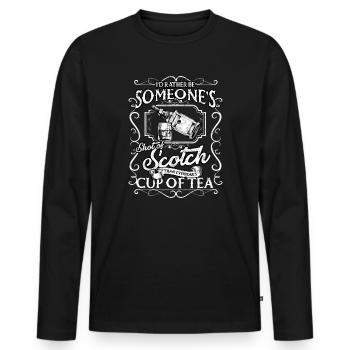 Irish Whisky Scotch Trinker Alkohol trinken - Männer Premium Bio Langarmshirt - Schwarz - Vorne - Nico (187cm)