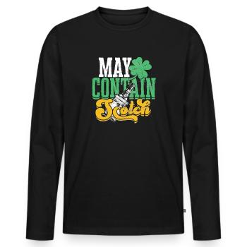 Irish Whisky Scotch Trinker Alkohol trinken - Männer Premium Bio Langarmshirt - Schwarz - Vorne - Nico (187cm)