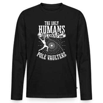Pole Viertel und Feldstabhochsprung - Männer Premium Bio Langarmshirt - Schwarz - Vorne - Nico (187cm)