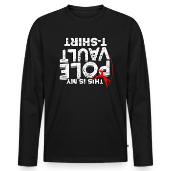 Pole Viertel und Feldstabhochsprung - Männer Premium Bio Langarmshirt - Schwarz - Vorne - Nico (187cm)
