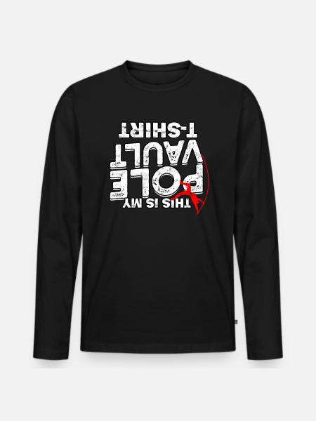 Pole Viertel und Feldstabhochsprung - Männer Premium Bio Langarmshirt - Schwarz