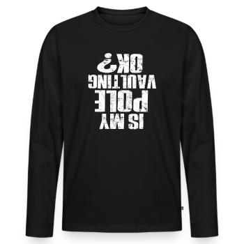 Pole Viertel und Feldstabhochsprung - Männer Premium Bio Langarmshirt - Schwarz - Vorne - Nico (187cm)