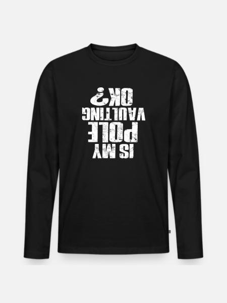 Pole Viertel und Feldstabhochsprung - Männer Premium Bio Langarmshirt - Schwarz