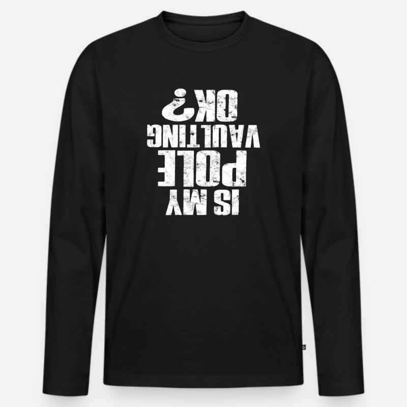 Pole Viertel und Feldstabhochsprung - Männer Premium Bio Langarmshirt - Schwarz