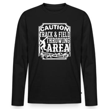 Discuss Litter Track and Field Shot - Men's Premium Organic Long Sleeve Shirt - black - Front - Nico (187cm)