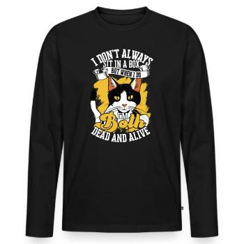 Schrodinger's Cat Box Alive Dead Quantum Physics - Men's Premium Organic Long Sleeve Shirt - black - Front - Nico (187cm)