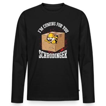 Schrodinger's cat living quantum physics - Men's Premium Organic Long Sleeve Shirt - black - Front - Nico (187cm)