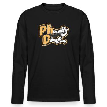 Phinal completed PhD student philosophy student PhD - Men's Premium Organic Long Sleeve Shirt - black - Front - Nico (187cm)